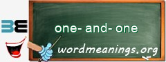 WordMeaning blackboard for one-and-one